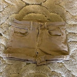 Khaki midi shorts